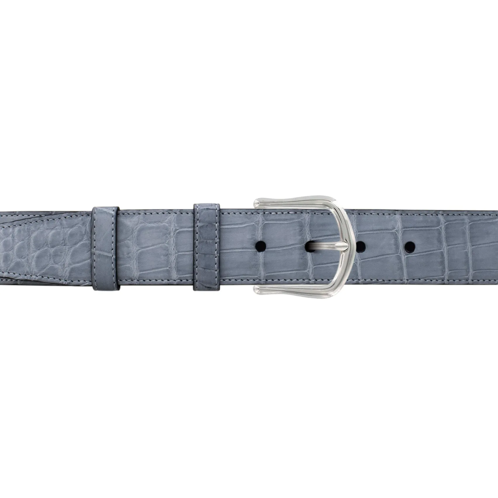 1 1/2" Slate Seasonal Belt with Derby Cocktail Buckle in Polished Nickel