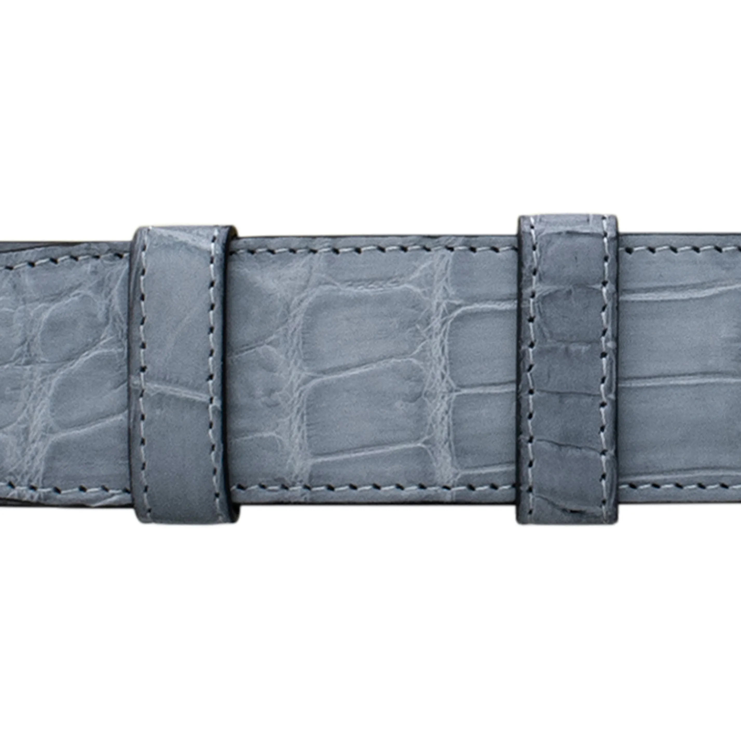 1 1/2" Slate Seasonal Belt with Derby Cocktail Buckle in Polished Nickel