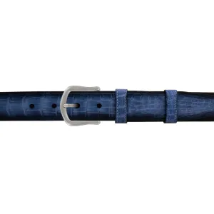 1 1/4" Azure Patina Belt with Derby Cocktail Buckle in Polished Nickel