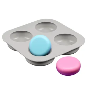 3D 4 CAVITY ROUND SOAP MOULD (PURPLE)