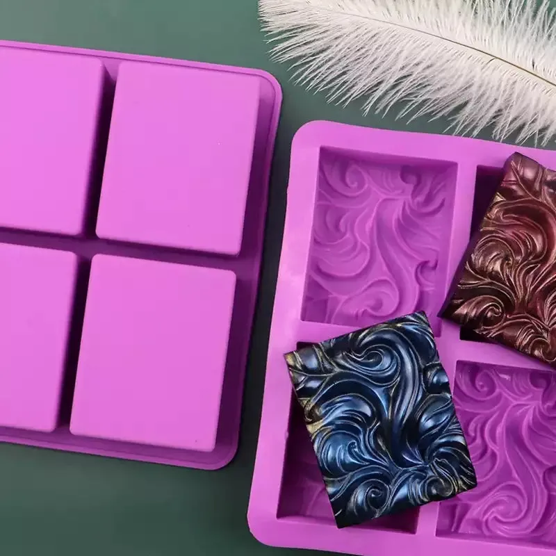 4 CAVITY EUROPEAN/MURAL/WAVE SOAP MOULD (PURPLE)