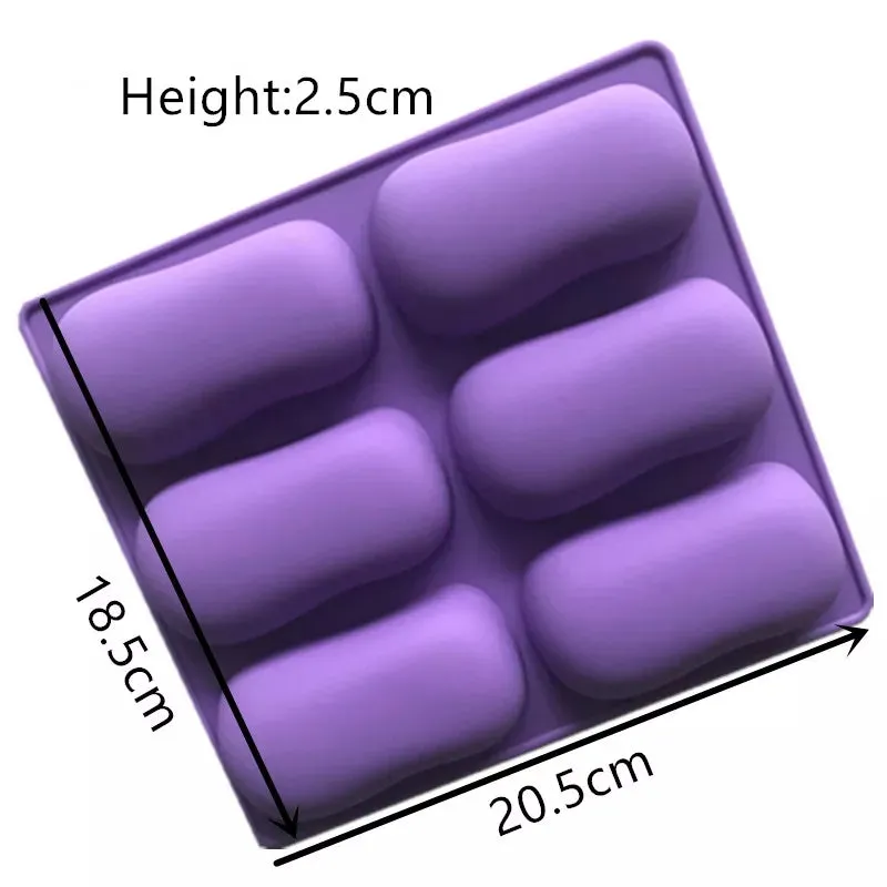 6 CAVITY CLASSIC SOAP SHAPE MOULD (RANDOM COLOUR)