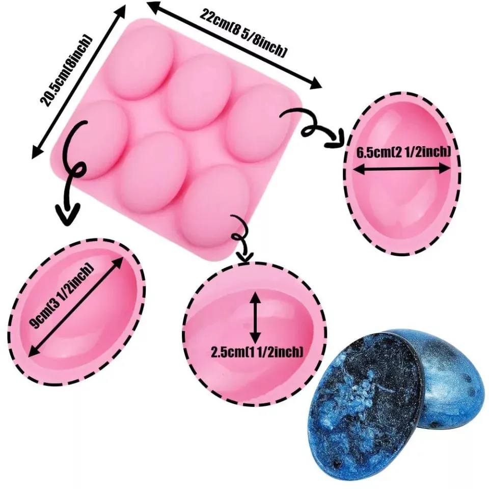 6 CAVITY OVAL SOAP SHAPE MOULD (RANDOM COLOUR)
