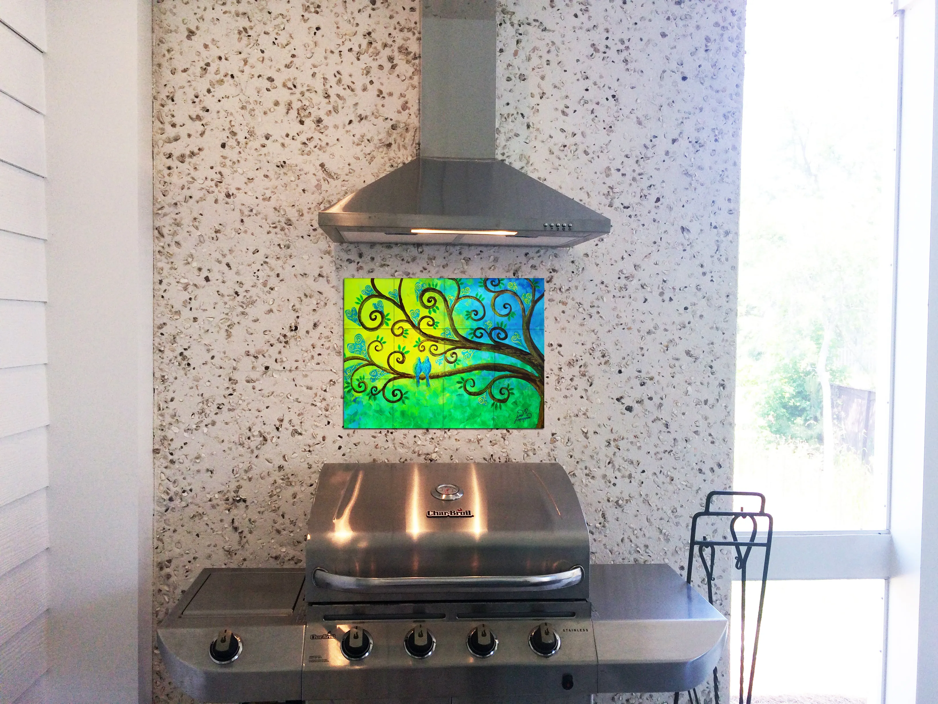 Bluebirds Tile Mural, High Quality (won't fade), Indoor or Outdoor, Beach Wall Tiles, Backsplash, Shower, Mosaic