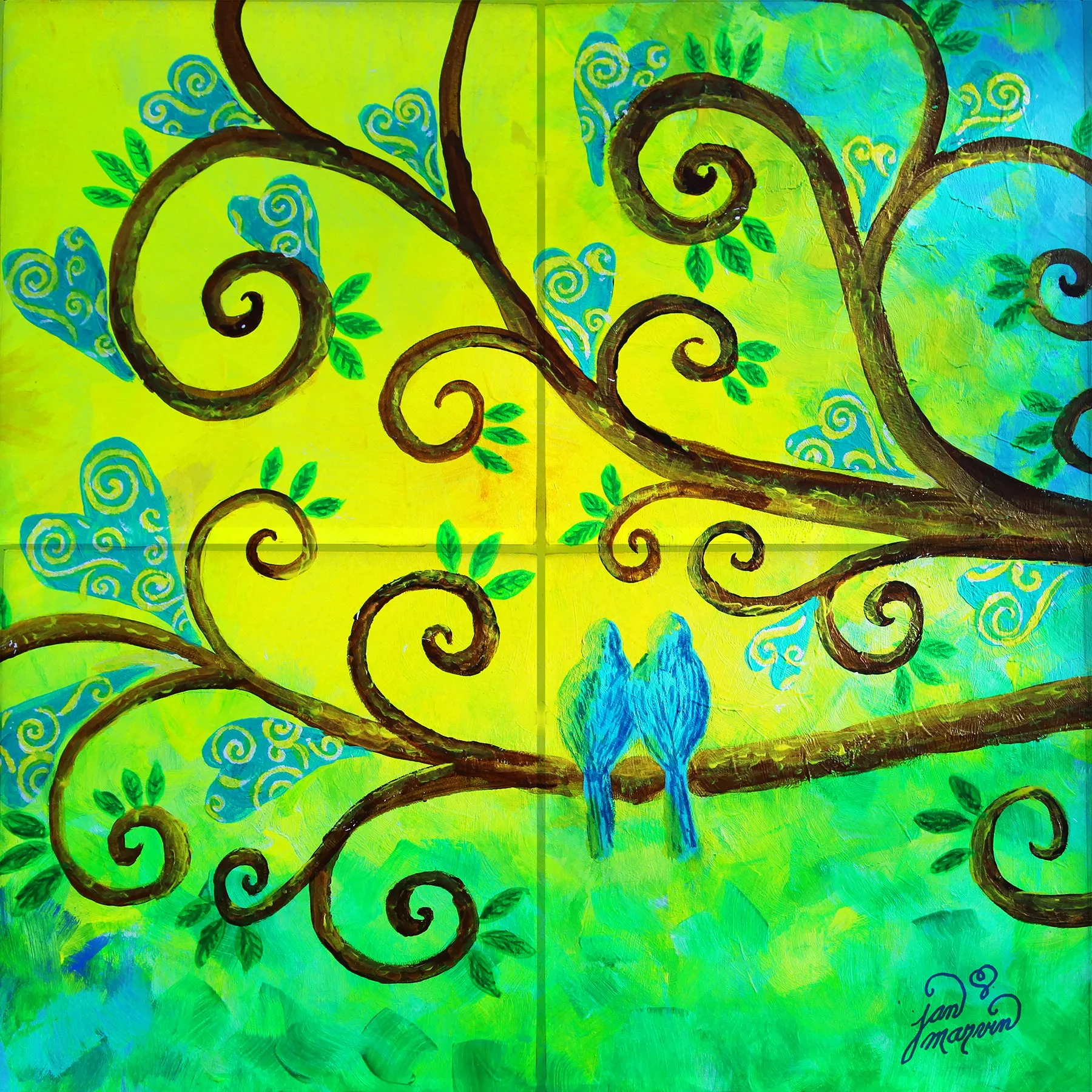Bluebirds Tile Mural, High Quality (won't fade), Indoor or Outdoor, Beach Wall Tiles, Backsplash, Shower, Mosaic