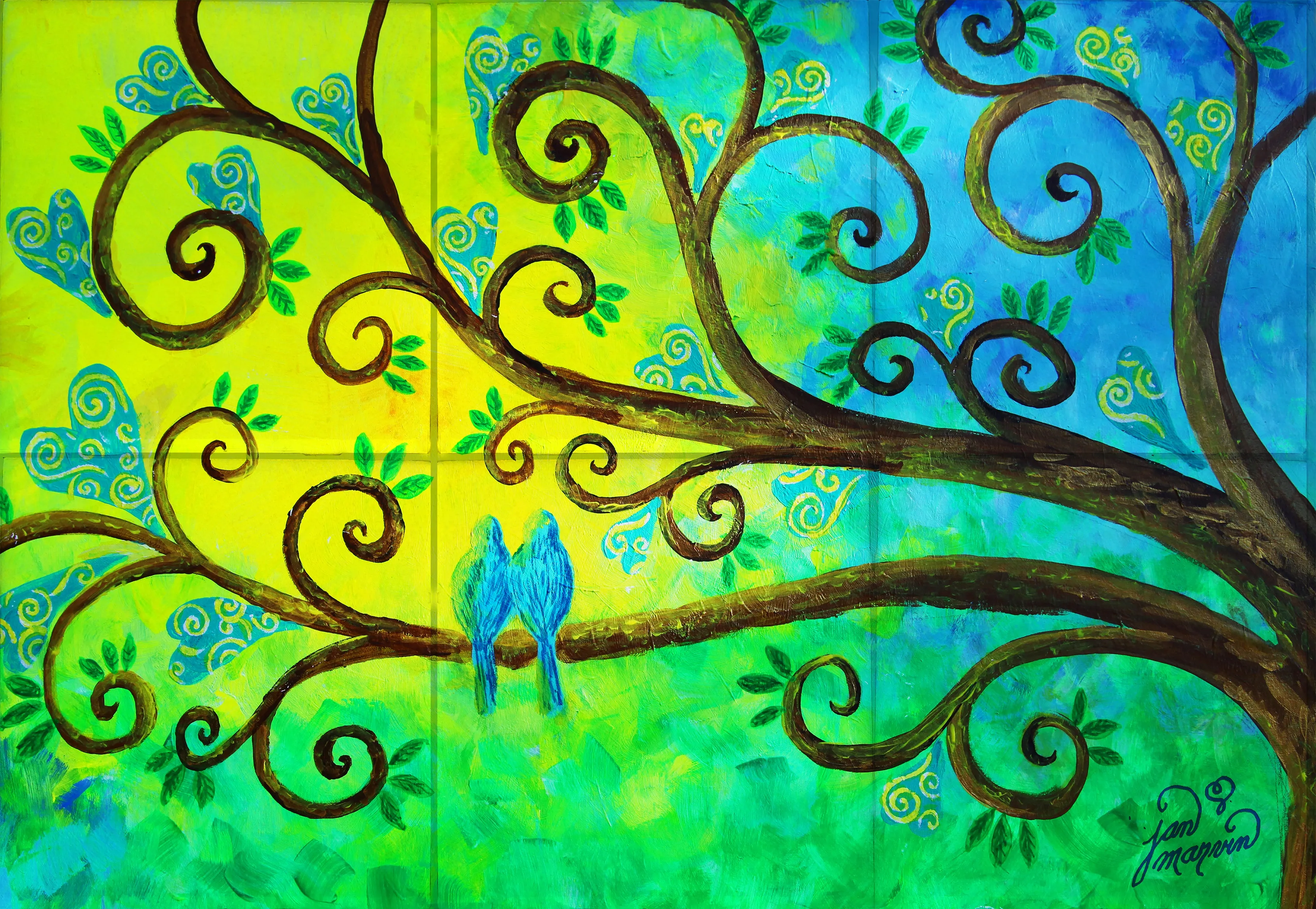 Bluebirds Tile Mural, High Quality (won't fade), Indoor or Outdoor, Beach Wall Tiles, Backsplash, Shower, Mosaic