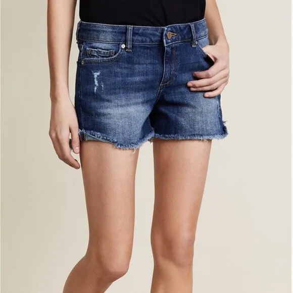 DL1961 Karlie Boyfriend Distressed Denim Shorts Size 31