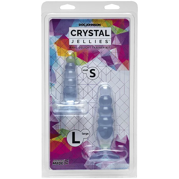 Doc Johnson Crystal Jellies Anal Delight Trainer Kit - Clear