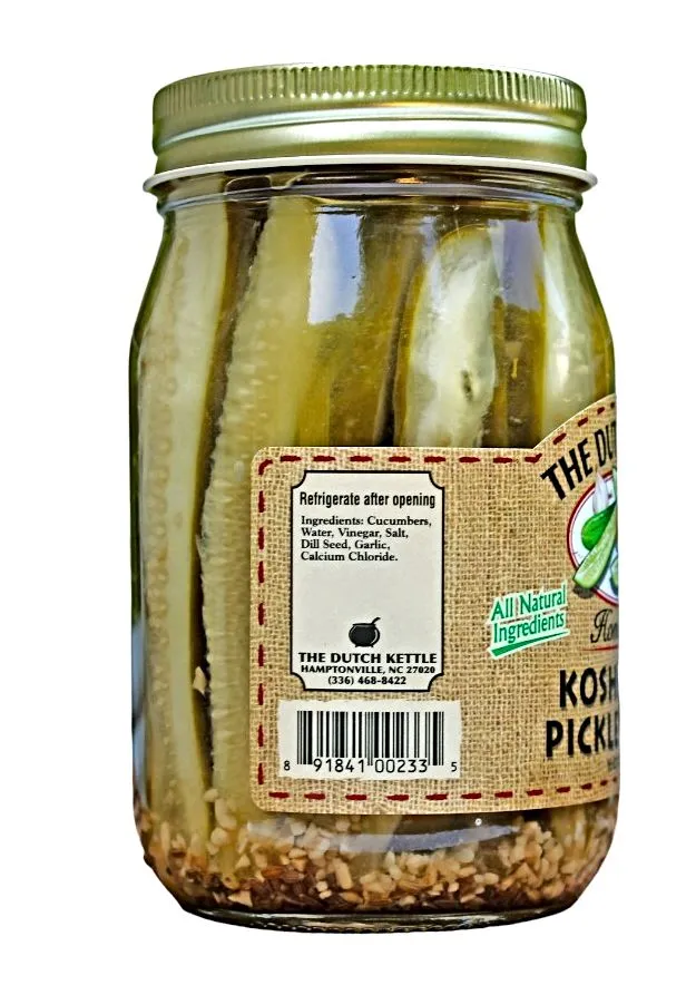 Dutch Kettle Amish Home Style Kosher Dill Pickle Spears