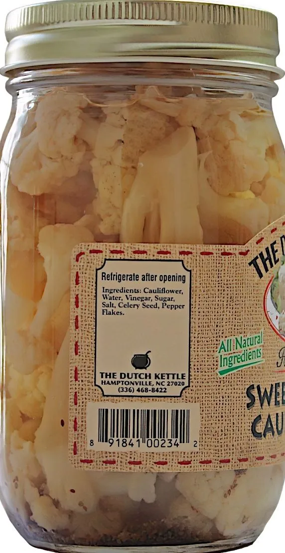Dutch Kettle Amish Home Style Sweet Pickled Cauliflower