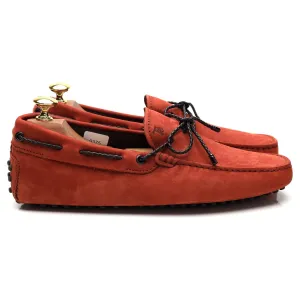 Gommino Orange Nubuck Leather Driving Loafers UK 6