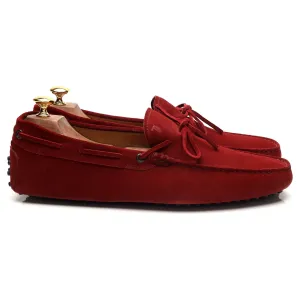 Gommino Red Suede Driving Loafers UK 10