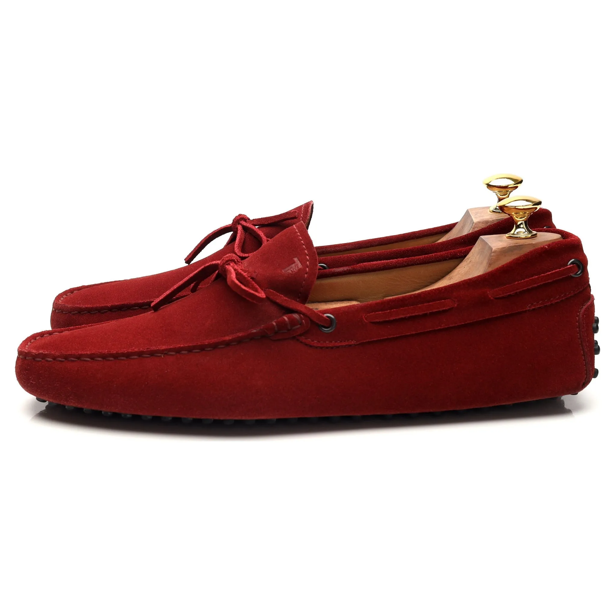 Gommino Red Suede Driving Loafers UK 10