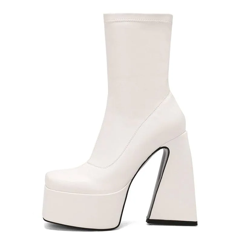 Gothic Chunky Platform Ankle Boots