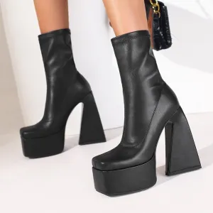 Gothic Chunky Platform Ankle Boots