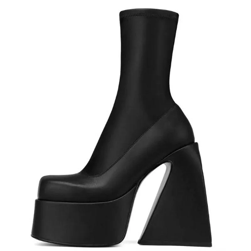Gothic Chunky Platform Ankle Boots