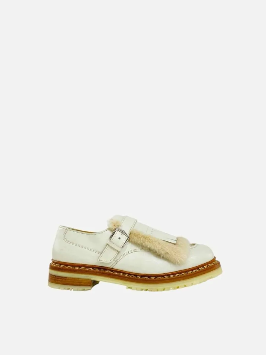 HERMES Derby Off-white Loafers 40