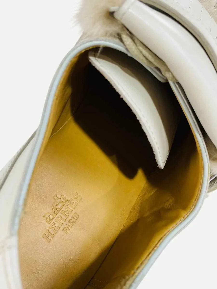 HERMES Derby Off-white Loafers 40