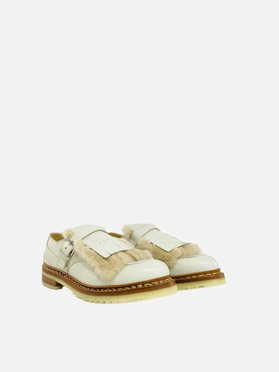 HERMES Derby Off-white Loafers 40