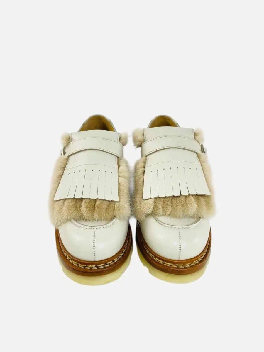 HERMES Derby Off-white Loafers 40