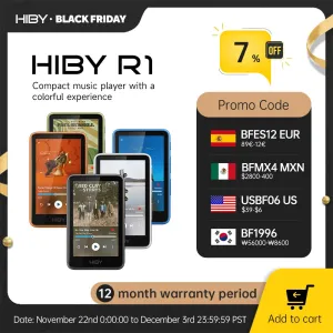 HiBy R1 HiFi Audio Music Player MP3 USB DAC WiFi Bluetooth 5.1 DSD256 PCM384kHz/32bit X1600E CS43131 MSEB Web Radio 3.5mm Output