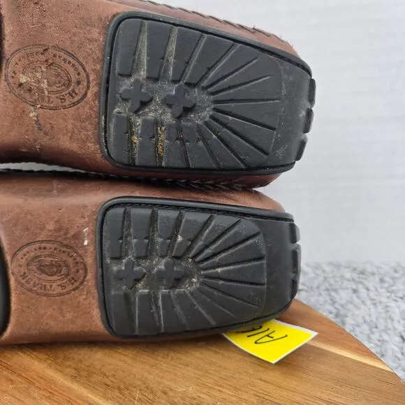 H.S. Trask Bozeman Montana Brown Leather Boat Tassel Driving Moccasin Mens 9.5