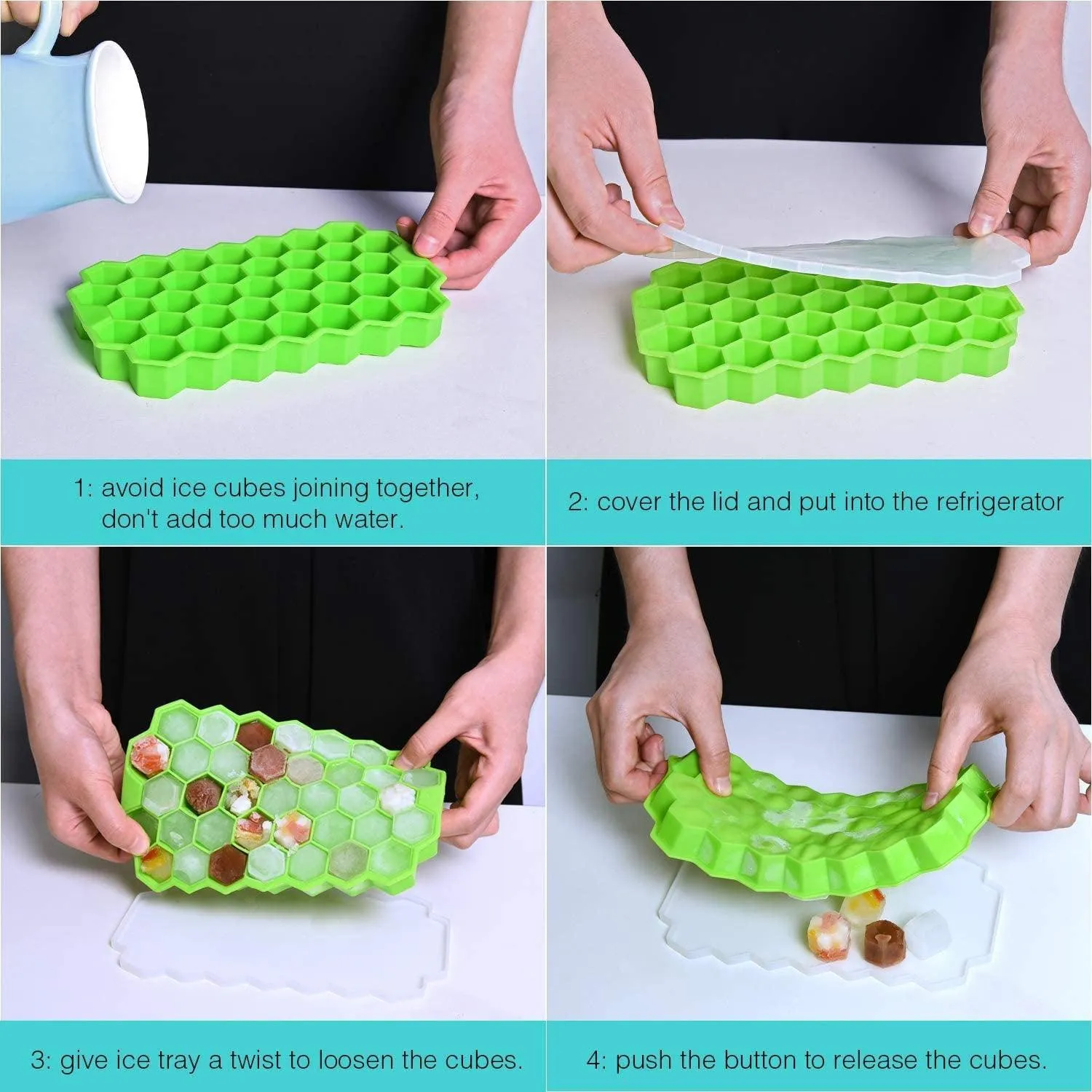 Ice Cube Trays with Lids 2-Pack