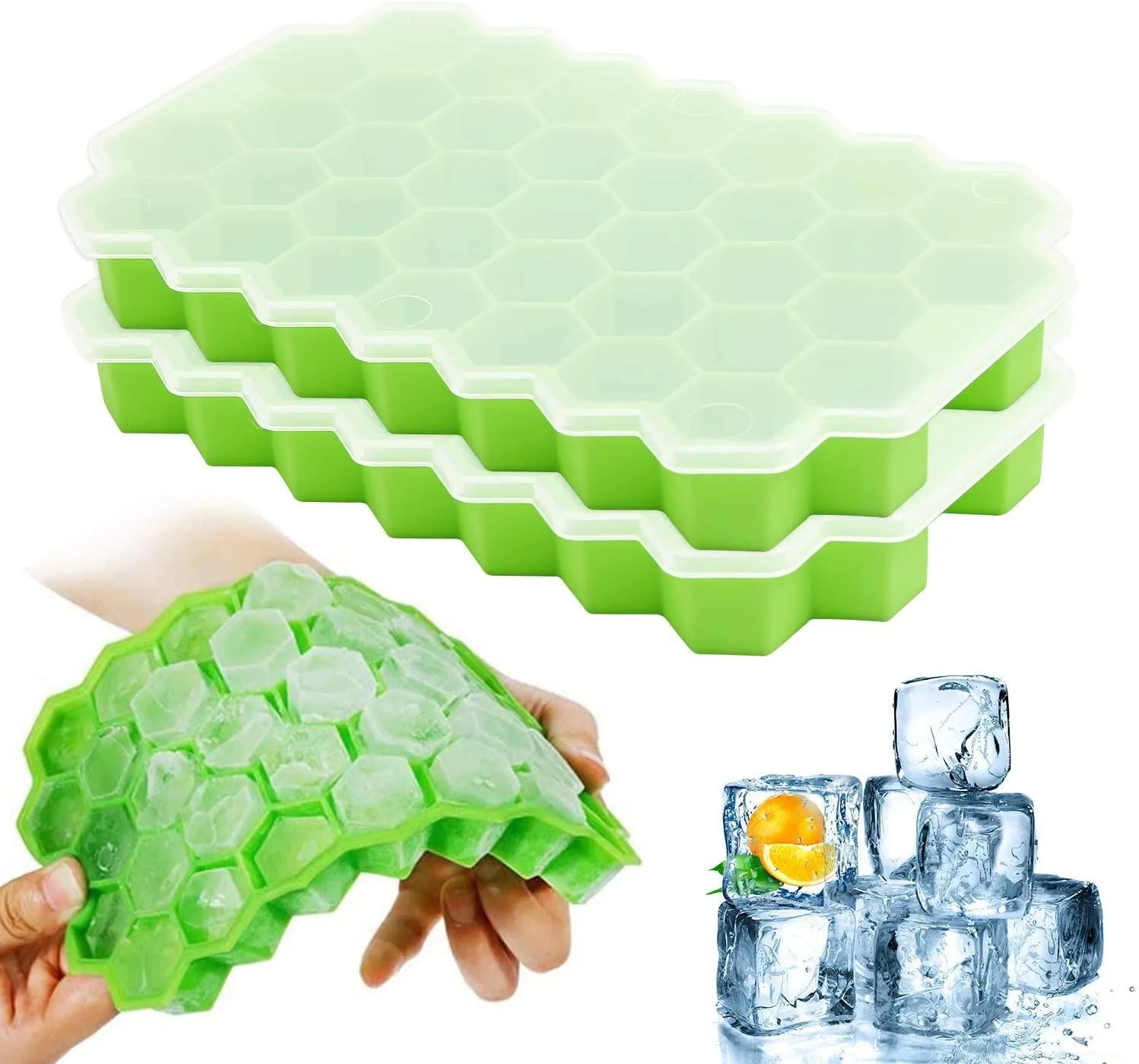 Ice Cube Trays with Lids 2-Pack