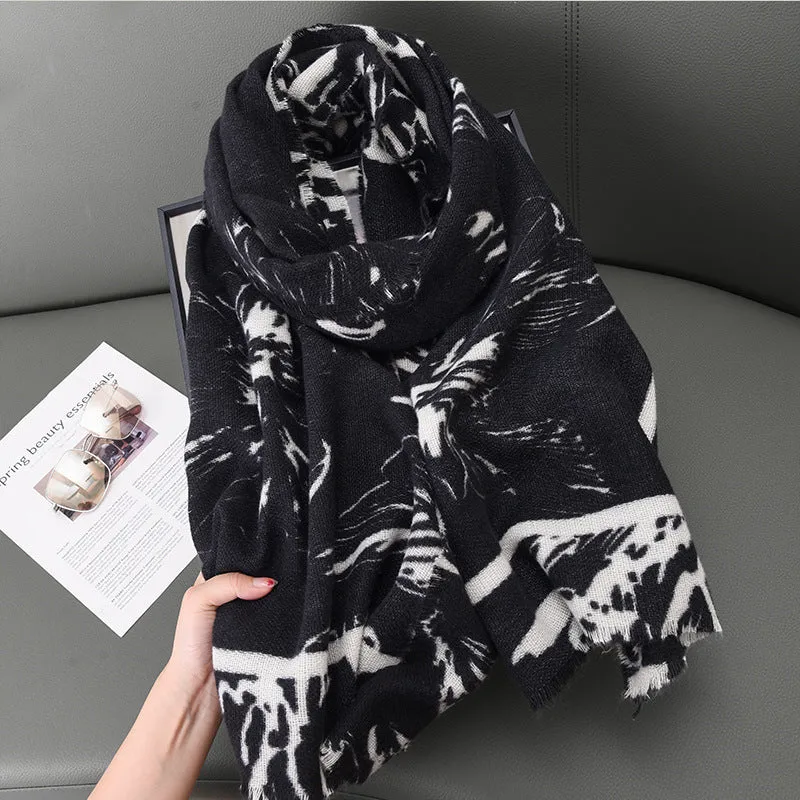 INSTOCK-Autumn and winter new flower print imitation cashmere