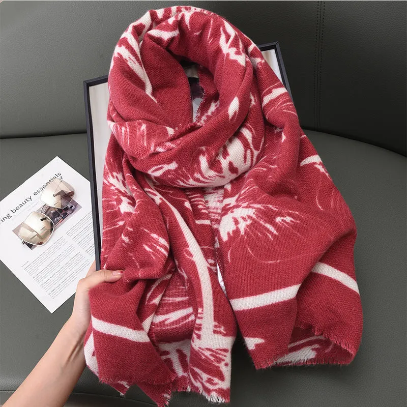 INSTOCK-Autumn and winter new flower print imitation cashmere