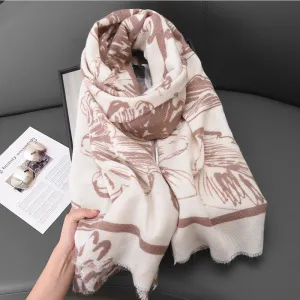 INSTOCK-Autumn and winter new flower print imitation cashmere