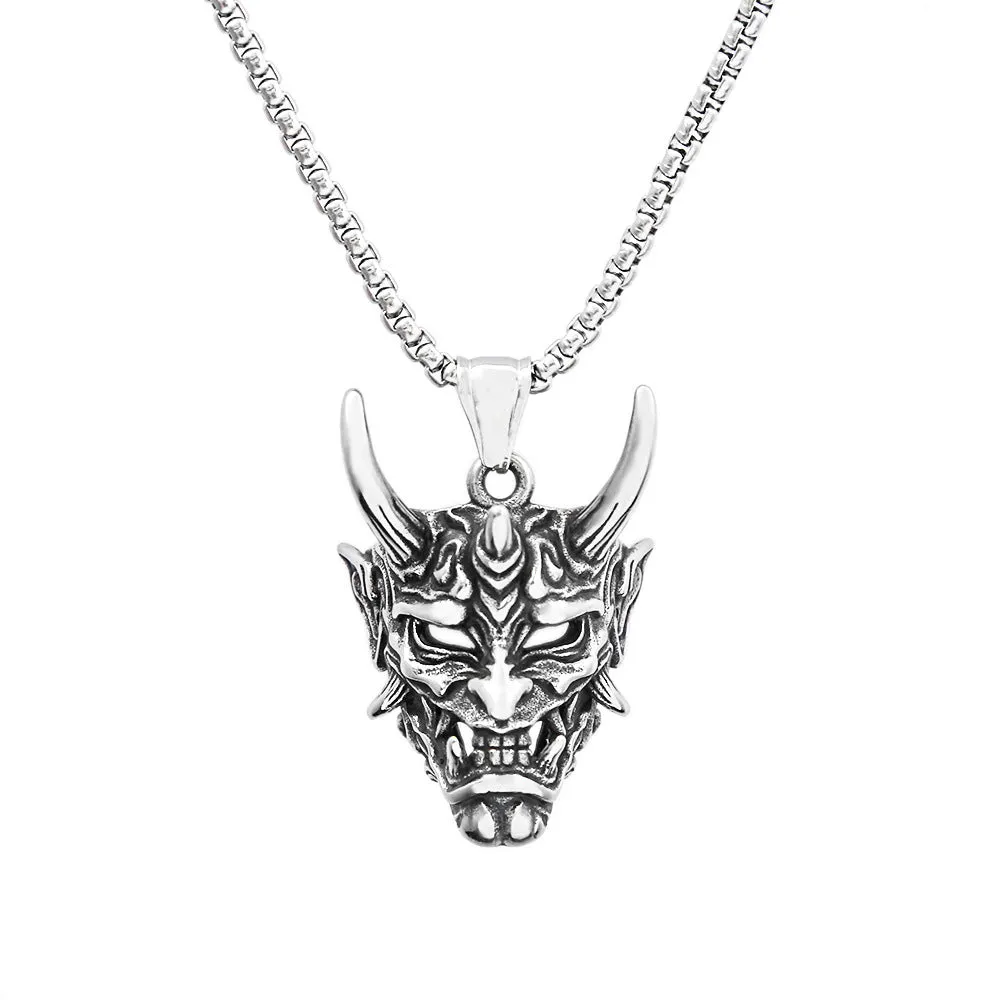 INSTOCK-new golden horn prajna titanium steel necklace men's