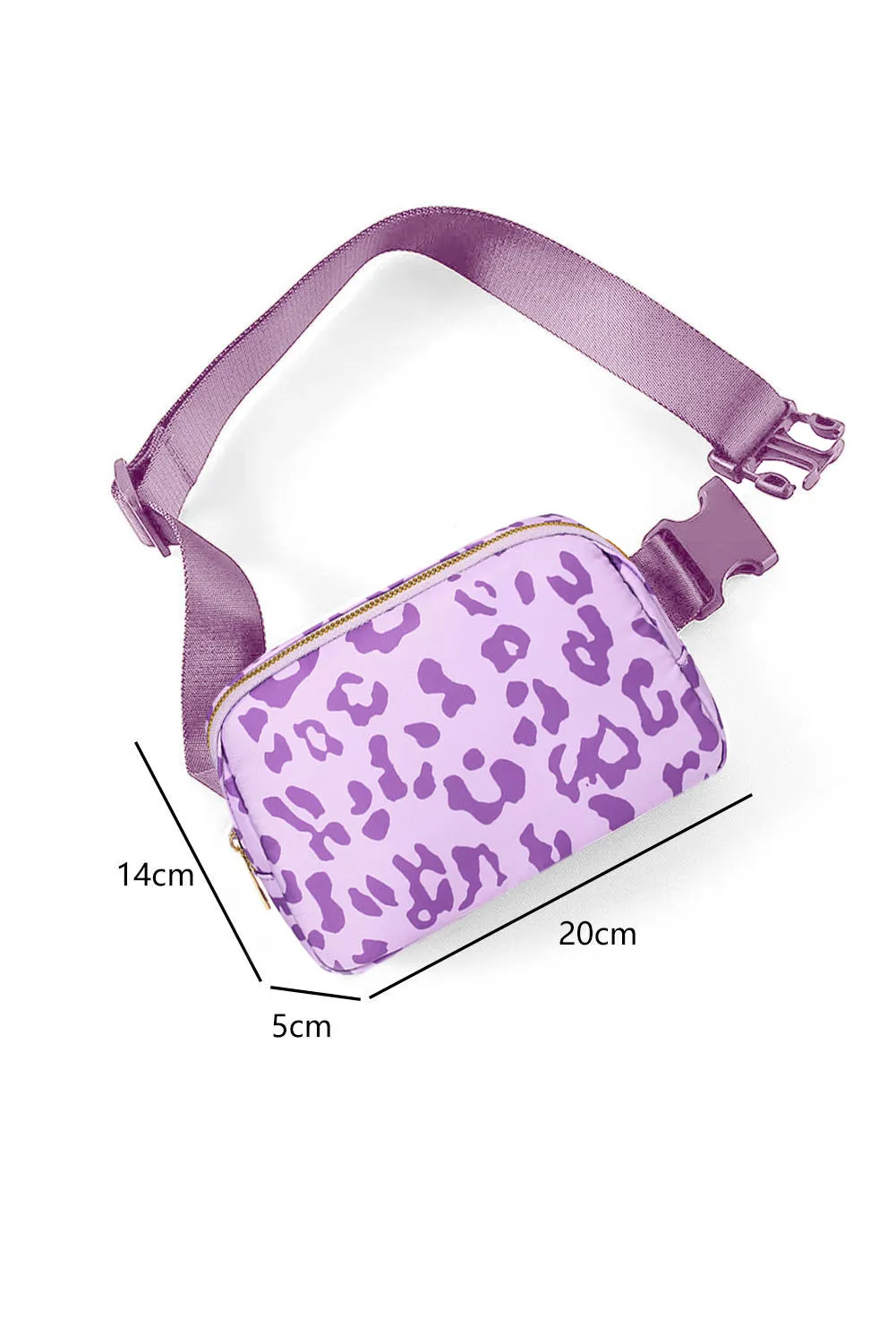 Leopard Print Buckle Canvas Chest Bag 20*5*14cm