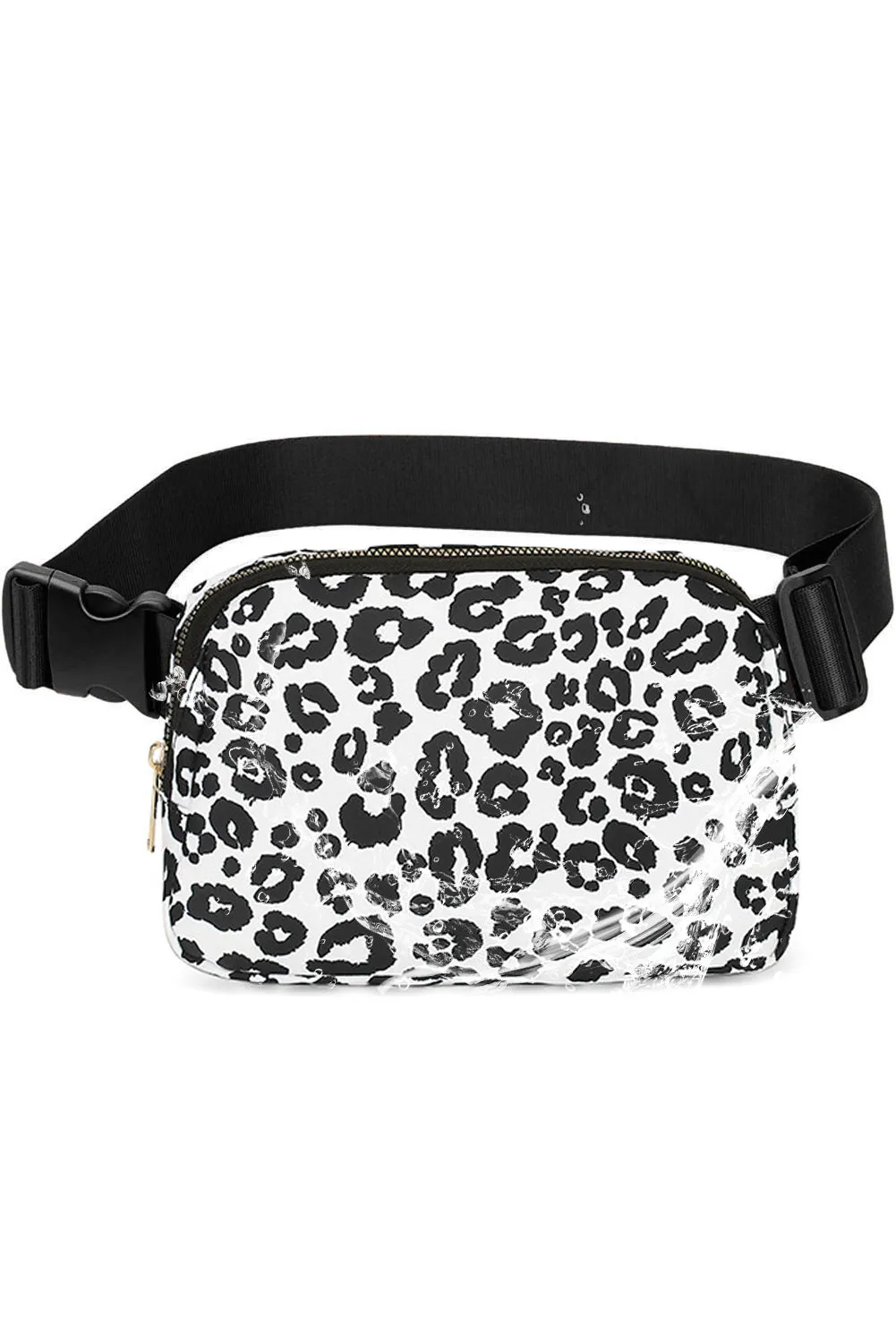 Leopard Print Buckle Canvas Chest Bag 20*5*14cm
