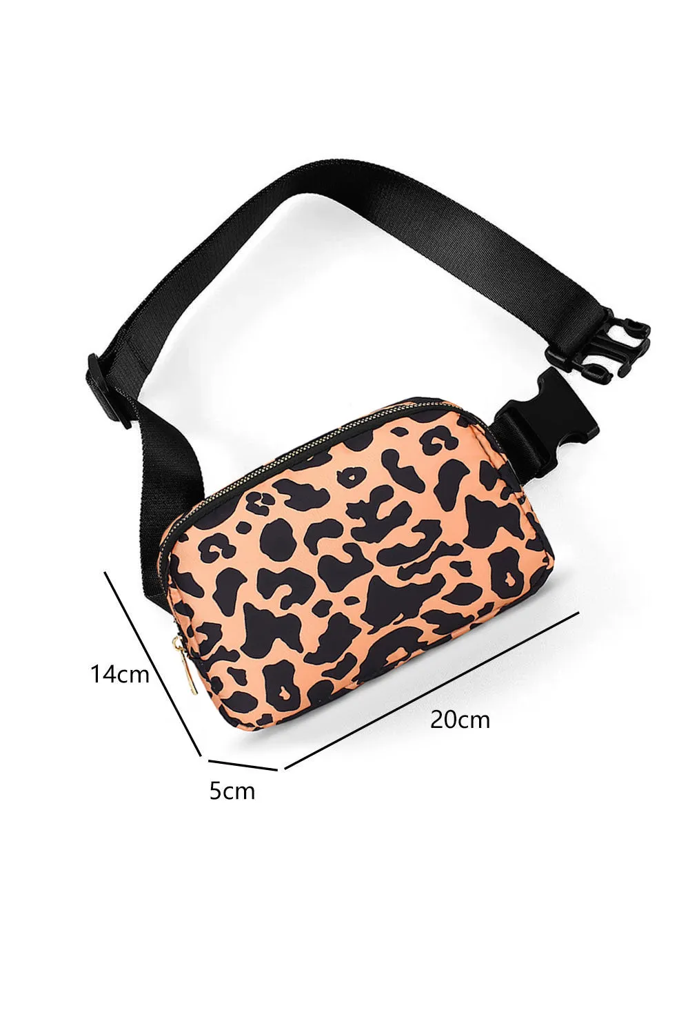 Leopard Print Buckle Canvas Chest Bag 20*5*14cm
