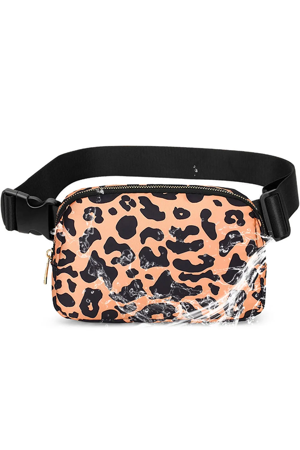 Leopard Print Buckle Canvas Chest Bag 20*5*14cm