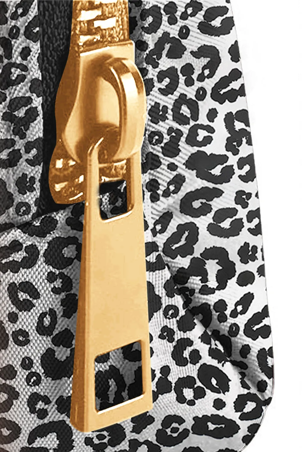 Leopard Print Buckle Canvas Chest Bag 20*5*14cm