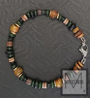 Men's Black Irish Gemstone Beaded Bracelet