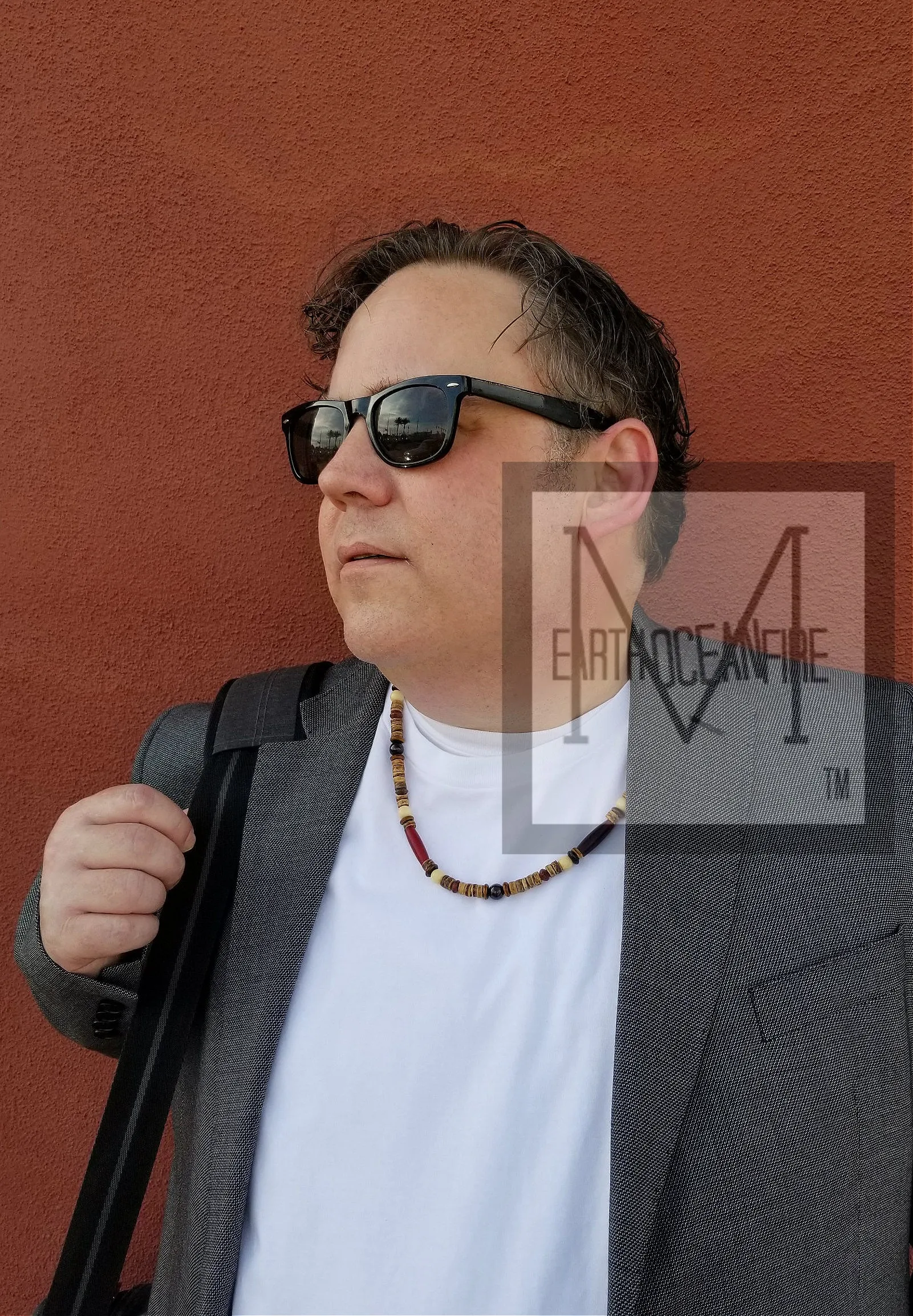 Native American Garnet Horn Beaded Necklace