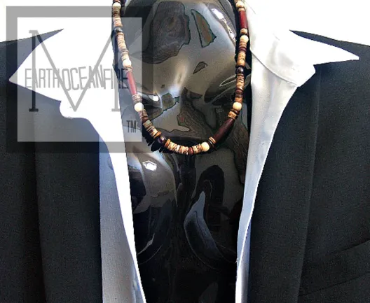 Native American Garnet Horn Beaded Necklace