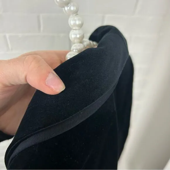 NWT LOFT Black Velvet Tuxedo Blazer Jacket Size 12