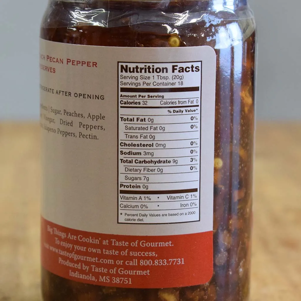 Pecan Pepper Peach Preserves