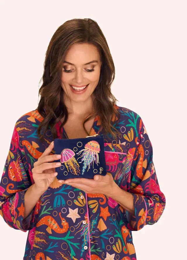 Powder Jolly Jellies Velvet Mini Pouch - Navy