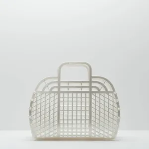 retro jelly basket - medium pearl white