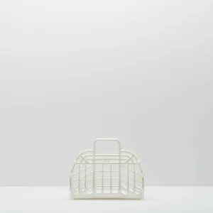 retro jelly basket - mini pearl white