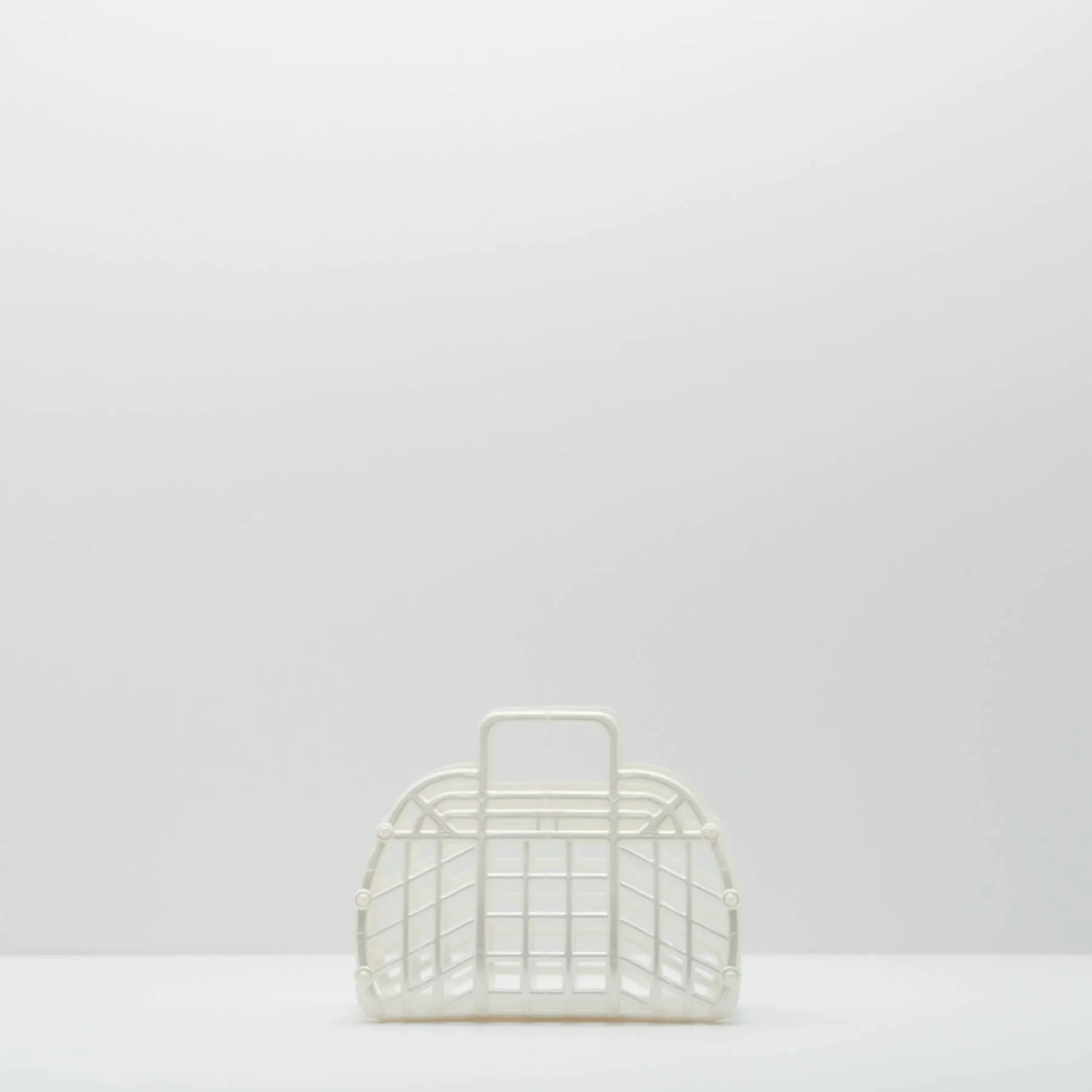 retro jelly basket - mini pearl white