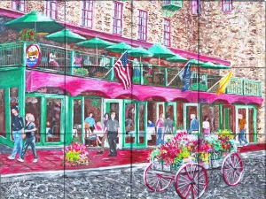 Riverwalk in Savannah Tile Mural, High Quality (won't fade), Indoor or Outdoor, Beach Wall Tiles, Backsplash, Shower, Mosaic