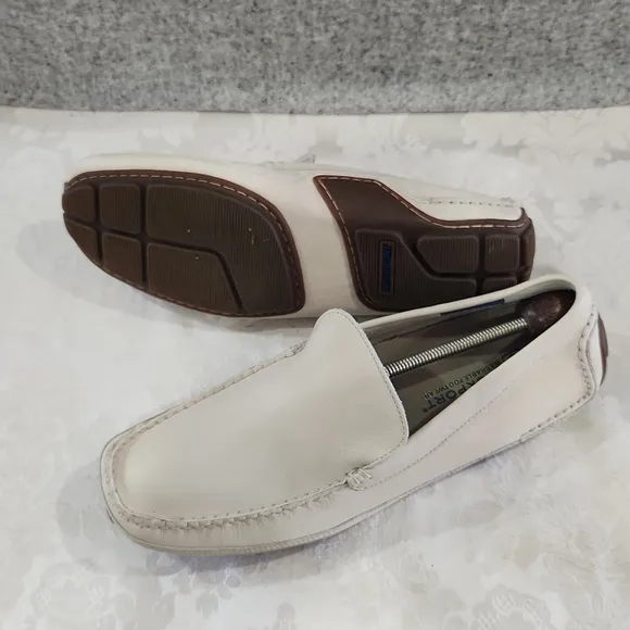 Rockport‎ Sz 13 Driving Moccasin Beige Leather Men Slip On Medium (D, M)