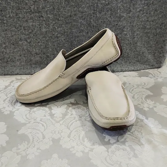 Rockport‎ Sz 13 Driving Moccasin Beige Leather Men Slip On Medium (D, M)