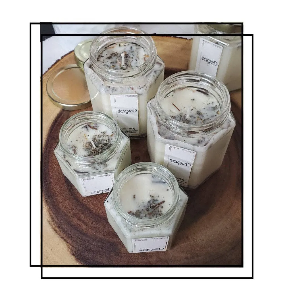 SageD Soy Candle | Small Hex Jar
